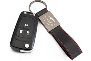 KASER Coque Clé Télécommande Plip pour Chevrolet 3 Boutons Cruze Aveo Spark Captiva Matiz avec Porte-Clés en Cuir