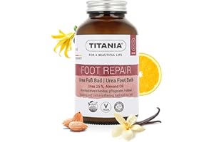 ‎TITANIA TITANIA Urea Fußbadesalz 270g, erweicht Hornhaut & pflegt trockene Füße, 25% Urea & Mandelöl, vegan, ohne Mikroplastik, dermatologisch getestet, Made in Germany