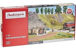 Auhagen - 11345 - Modélisme Ferroviaire - Bâtiment - Passage À Niveau Avec Maison De Garde-Barrière, Blanc