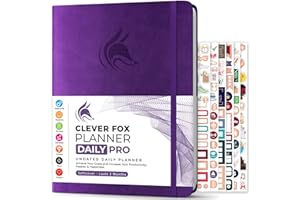 Clever Fox Planner Daily PRO - Agenda de vida diaria y diario de gratitud para aumentar la productividad, gestión del tiempo y alcanzar tus objetivos, sin fecha, tamaño A4, 21,5 x 28 cm, dura 3 meses