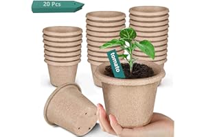 RUIOMII 30 sztuk rozkładanych doniczek, 11 cm, z 20 markerami z tworzywa sztucznego