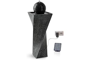 Bloomida Fontana solare per fontana da esterno con LED I Fontana da balcone/giardino Fontana solare ornamentale da interno e da esterno I Fontana a cascata Fontana d'acqua Fontana a sfera da giardino