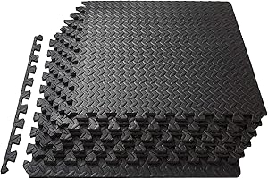 Tapis de Sport de Sol 20 Dalles en Mousse sans BPA + Bordures 30cm x 30cm Salle de Fitness Matelas Puzzl Tatami ÉVA Caoutchouc pour Gym, Musculation, Salle de Sport, Garage