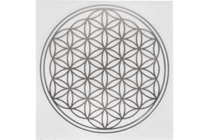 EWTSHOP EAST-WEST Trading GmbH Fleur de Vie Lot de 5 Autocollants Stickers muraux Argent 10 cm