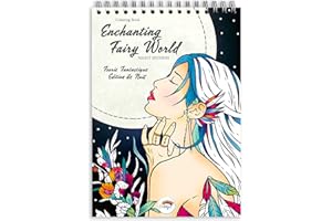 Colorya Libros para Colorear Adultos - A4 - Enchanting Fairy World Night Edition Libro para Pintar Adultos - Papel de Calidad, Impresión a una Cara, Espiralado - Pasatiempo Antiestrés para Adultos