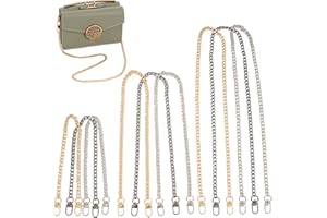 RUACDIQ Taschenkette,Tasche Kette, Metall Kette Trageriemen Gold Kette, taschengurt, 40/60/100/120cm Flacher Kettenriemen, für Handtasche Geldbörse Clutch (Gold, Silber, Schwarz)