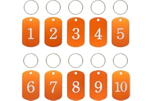 STAYMAX Aluminum Engraved Number Tags Key Tags ID Tags with Key Rings