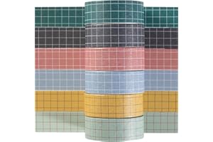YUBX Grid Washi Tape Set cinta adhesiva decorativa Washi Glitter Adhesivo de Cinta Decorativa para DIY Crafts Scrapbooking