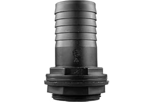 EOTRADER Garden Water Tank Overflow Vent, Water Butt Barbed Linking Pipe Connector with Nut & Washer, Fits 1/2" – 2” BSP Hose Sizes, Rain Capture Tank IBC Emergency Water Extraction Duct (2" BSP - 2" Barb)