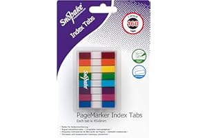 Snopake Index Tab PageMarkers with Colour Coded Tips 45 x 8 mm - 160 Tabs - Assorted [Ref: 15845]