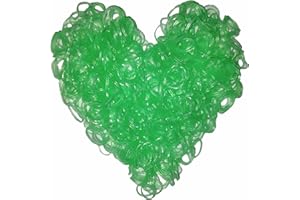 Yowamho 900 elastique Vert lumineux avec 24 S-clips et 1 petit crochet, élastiques pour bracelets.