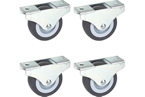 Dörner + Helmer Lot de 4 Roulettes Fixes pour Meubles - 50 mm x 19 mm - Capacité de Charge de 165 kg - Roue en TPE - Fixation Directionnelle - Ne Laisse Pas de Traces sur les Sols Délicats