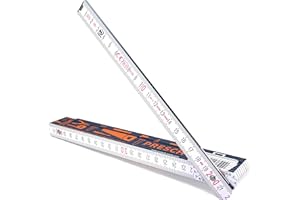 Presch Folding rule 2m with angle scale | Wood | Blue | Foldable | Large & highly legible numbers | Precise snapping | Meter stick, carpenters rule, folding ruler 2m, joiners rule with tool pattern