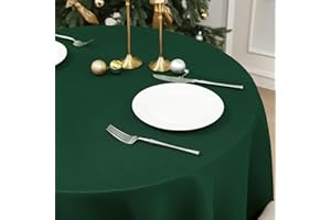 Softalker Tovaglia verde scuro rotonda diametro 140 cm,4 posti,poliestere 210GSM,lavabile,antimacchia,ideale per piccoli tavoli rotondi,perfetta per Natale,regalo elegante,autunno,inverno.