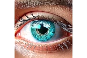 GLAMLENS Kontaktlinsen farbig ohne Stärke farbige Monatslinsen weiche Linsen soft Hydrogel 2 Stück Farblinsen + Linsenbehälter 0.0 Dioptrien natürliche Farben Serie Amalfi Marine (türkis)