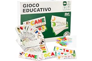 JoyJoyful Italienisch Buchstaben Lernen Spielzeug ab 3 4 5 7 8 Jahre Junge Mädchen, Montessori Spielzeug ab 3-8 Jahre, Kinderspielzeug Lernspiele ab 3-8 Jahre Geschenke, Kognitive Fähigkeiten