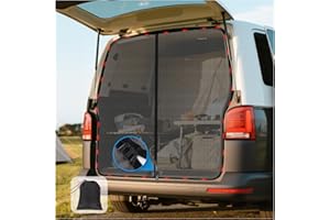 ZATOOTO Portellone Posteriore Per Auto Zanzariera Per VW T5 T6, Zanzariera Magnetica con chiusura lampo Protezione Insetti Solare,Rete Ombreggiante Porta Laterale Campeggio