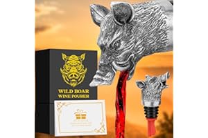 LULLEA Tête de sanglier 2 en 1 aérateur de vin et bouchon pour homme et femme, cadeaux de chasse pour chasseurs, bec verseur pour alcool, économiseur de vin, accessoires cadeaux