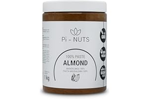 ‎PI-NUTS Pi-nuts Mandelpaste 100% - ohne Zusatzstoffe, Konservierungsmittel - ‎Mandelcreme aus gerösteten und geschälten Mandeln - Mandelmus Zum Backen, Desserts und Frühstück - 1 kg