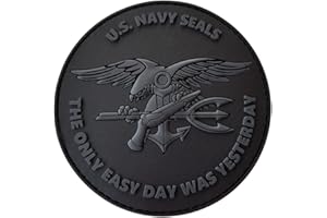 2AFTER1 All Black ACU US Navy Seals The Only Easy Day was Yesterday DEVGRU Subdued Morale PVC Fastener Patch