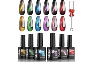 ‎KREDIOO Kredioo UV Nagellack Set Gel Nagellack Cat Eye Magnet Shellac Set 6 Farben mit Magnet, Mehrfarbig Soak Off UV LED Gellack Nagelstudio Geschenk Set 7.5ml
