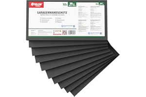 ATHLON TOOLS MaxProtect Premium - 10 protezioni autoadesive da parete per garage, 40 x 20 x 2,0 cm, colore nero