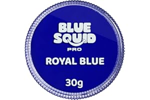 Blue Squid Pinturas faciales profesionales con base acuosa, aptas para la cara y para el cuerpo, para niños, adultos y efectos especiales, envase individual (color azul cobalto, 30 g)