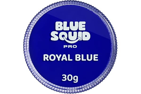 Blue Squid PRO Peinture du Visage - Bleu royal classique (30gm), Fournitures professionnelles de maquillage à base d'eau pour adultes, enfants et SFX