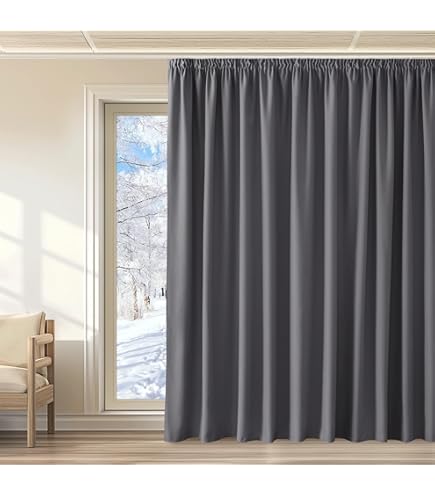 ROOM99 Aura Gordijn met plooiband, 180 x 260 cm breed x hoogte, verduistering, schuifgordijnen, decoratief, modern gordijn, woonkamer, slaapkamer, crème, 1 stuk
