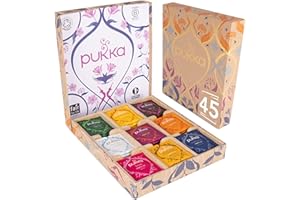 ‎PUKKA Pukka Tee Geschenkset, Bio Selection Box "Lieblingstee", Manuka Honig, Grüner Tee, Ingwer, Tee Set, Geschenkidee, 9 Varianten, 45 Teebeutel