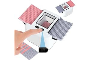 HOCOMAY Automatic Card Shuffler Machine, Card Machine Rechargeable 1-2 Deck Electric Shuffling Machine with Auto & Manual Modes, Card Shuffler 2000mAh for UNO, Poker, Phase 10, Home Card Games