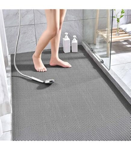Tapis De Douche Luffa PVC Anti-Dérapant - Anti-Moisissure, Séchage Rapide, 45x70cm Pour Salle De Bain