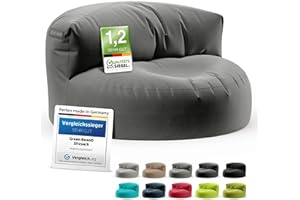 ‎GREEN BEAN Green Bean Sitzsack Sofa mit Füllmaterial - Lounge im Sitzsack-Design 90x50cm mit ergonomischer Rückenlehne & waschbarem Bezug - Indoor und Outdoor geeignet in Anthrazit