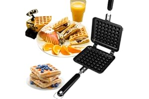 JIAMIAN Gaufrier, Appareil a Gauffre, Moule à Gaufres, Ustensiles De Cuisson Antiadhésifs à Gaufres En Alliage d'Aluminium, Pour Cuisinière à Gaz
