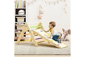 BanaSuper Triángulo de Escalada Plegable para Niños con Rampa, Juguete de Desarrollo Montessori, Juego de Gimnasio de Selva para Pequeños, Juguete Infantil de Parque de Juegos Interior