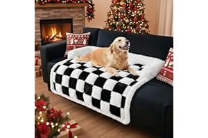 LiveGo Pet Couch Covers for Dogs, Plush Washable Furniture Protector for Dogs & Cats, Anti-Slip Dog Sofa Bed Mat, Soft Durable Pet Couch Protector, Cozy and Easy to Clean (Black, 90 * 90 * 13cm)