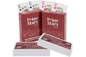 GENERIC 2X PokerStars Plastic Pokerkarten Duo-Pack | COPAG | Wasserdicht | Professionelle Qualität | Wasserfest, Flexibel, Biegfrei und Faltenfrei | Offizielle Maße Von Pokerkarten | Duo-Pack Rot