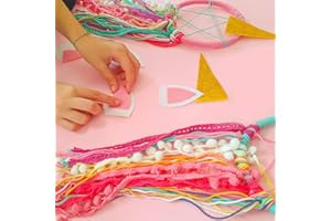 Mandala Life ART DIY Unicorn Dream Catcher Kit 15x50 cm - 2 Pack - Make Your Own Bohemian Wall Hanging with All-Natural Materials - Creative Activity Set for kids