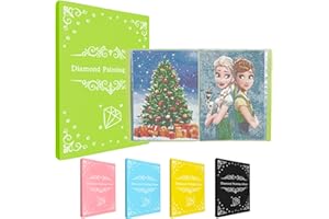 MUFEKUM Diamond Painting Album, A3 Diamond Painting Mappe Mit 60 Klarsichthüllen, Diamond Painting Buch Aufbewahrung Folder für Diamant Malerei Bilder, Diamond Painting Zubehör (Grün)