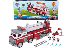 Paw Patrol, Camion dei Pompieri di Marshall, con Scala di 61 cm Allungabile, Luci e Suoni, Mini Veicolo, Personaggi Chase, Marshall e Skye Inclusi, Giocattoli per Bambini e Bambine, 3+ Anni
