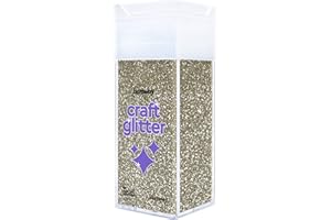 Hemway Premium Craft Glitter Shaker - Champagne Gold | 130g Chunky Metallic Flake Sequins for Resin & Epoxy Crafts | Craft Supplies for Festival, Tumblers, Body, Face, Eye & Nail Art