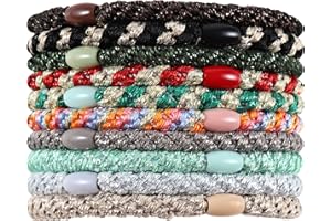 YPQPKLJ 10 Stück Haargummis Mädchen und Mehrere Farben Anzug, Haargummi Damen, Viele Male Zopfgummi Mädchen, Haarbänder Damen für Verschiedene Frisuren (Rote grüne Doppelfarbe)