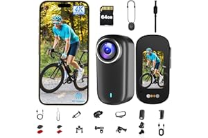 Camera Sport, Mini Camera Vlog POV WiFi 4K Bextgoo, Action Cam avec Carte 64 Go, Caméra Moto étanche IP65, Mini Caméra Portable avec Autonomie Jusqu’à 240 Minutes