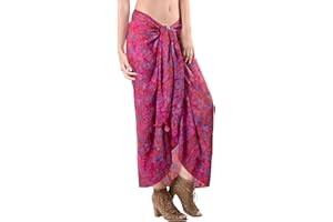 LA LEELA Femme Sarong Beach Bikini Jupe Paréo Longue Cover Up Wrap Maillot de Bain Sarong