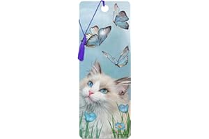 3D LiveLife Zakładka - Ragdoll & Butterflies od Deluxebase. Zakładka z motywem kota z soczewkową szatą graficzną na licencji renomowany artysta Carol Cavalaris