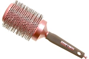 Head Jog 80 Pink Radial Brush. Ceramic Coating Barrel with Nylon Bristle & Rubber Handle. Lightweight & Durable Hair Brush for Hairdressing. Reduce Frizz for Healthy Looking Hair. (60mm)