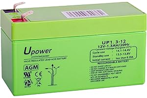 U-Power Batterie Plomb AGM 12V 1.3Ah F1 4,8mm