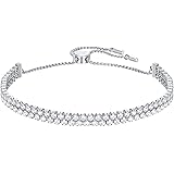 Swarovski subtle white, rhodium plated bracelet.