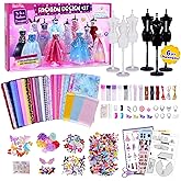 Fashion Designer Kit for Girls, Sewing Kit for Kids with 6 Mannequins | 800+ Pcs Materials, Full Set of Tool, No Sew Mode, To