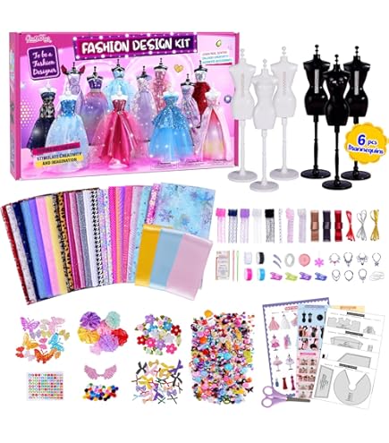 Fashion Design Kit 1000+ Pcs, Kit Couture Enfant Comprend 30 Pièces de